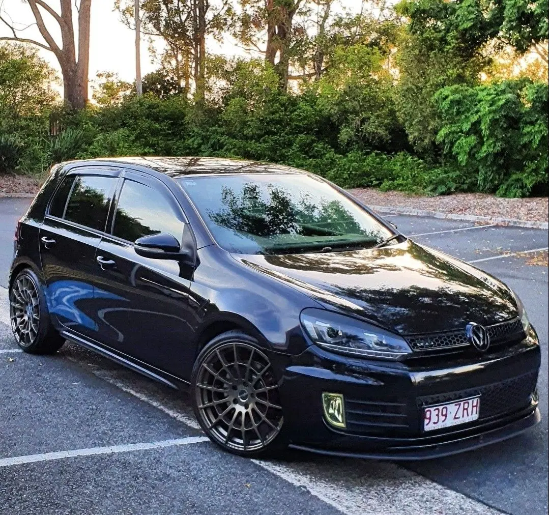 Black Volkswagen after exterior car detailing in Caboolture